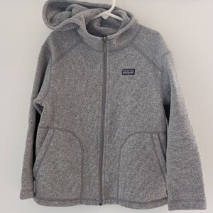 Patagonia Kids Heather Gray Fleece Zip-Up Hoodie Kids Size S 8T
